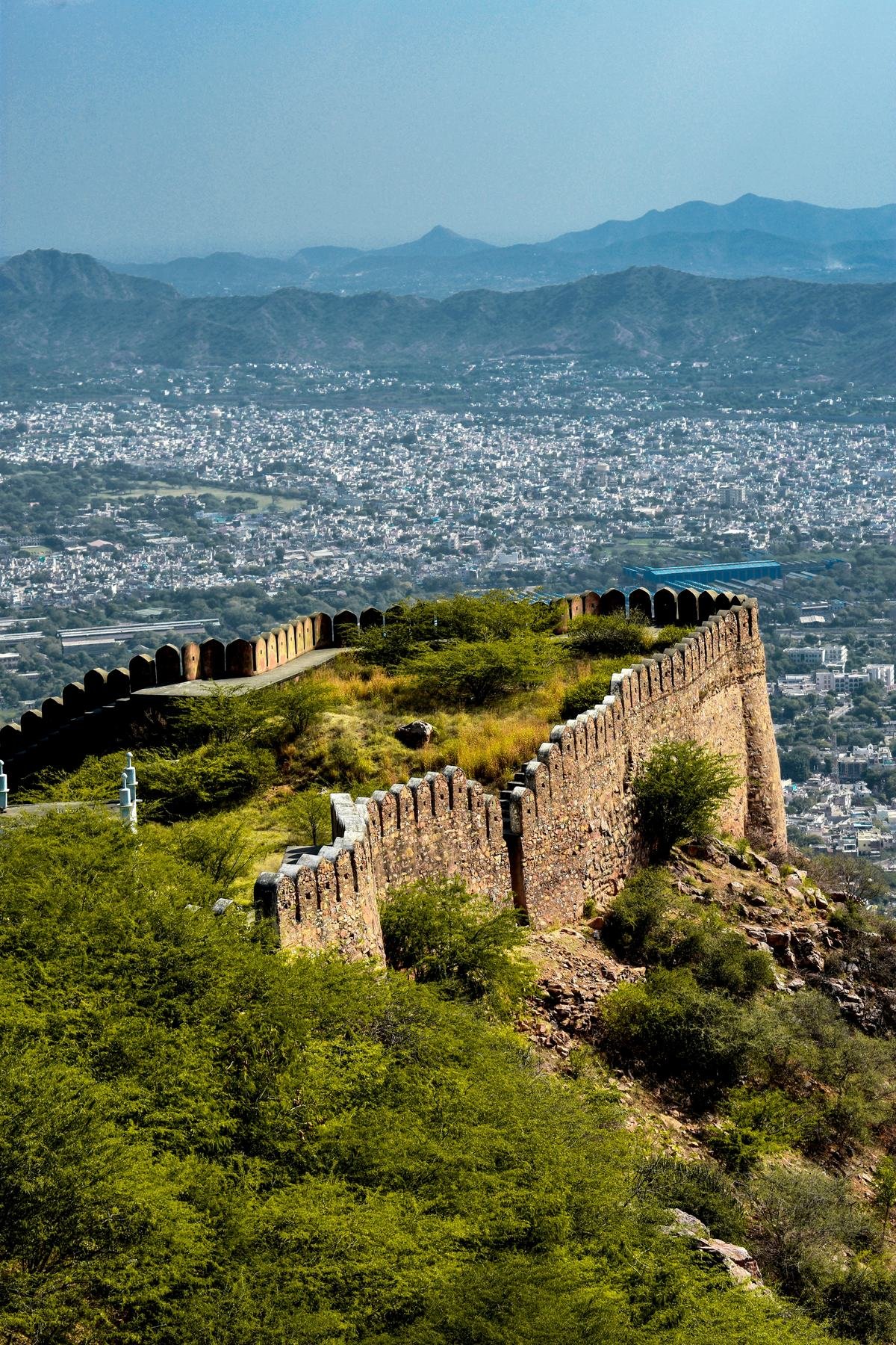 Fort wall overlooking Ajmer city