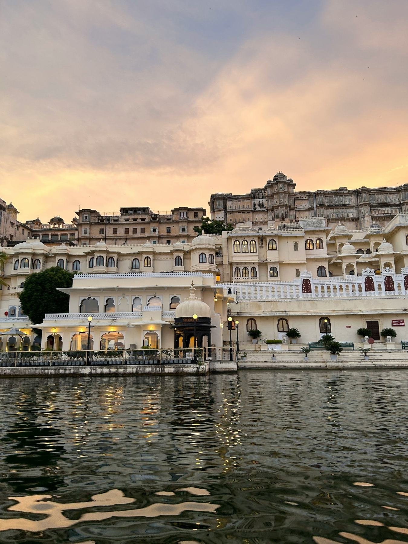 City Palace Udaipur at dusk