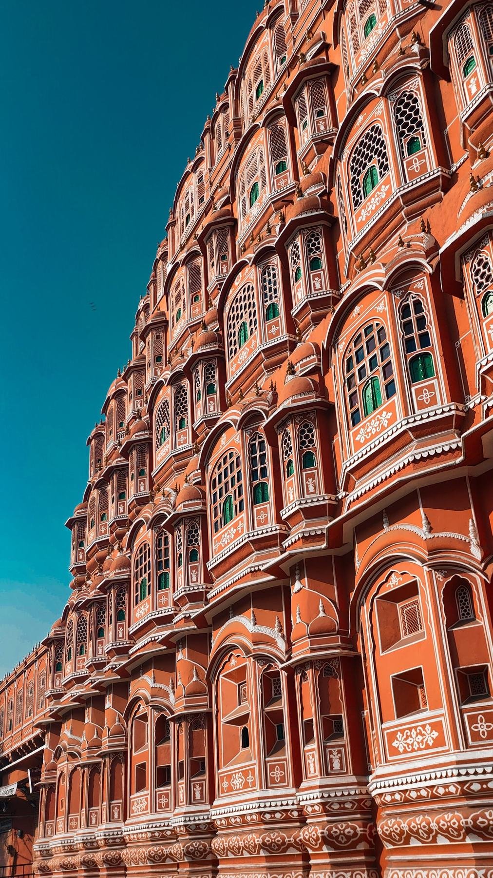 Hawa Mahal in Jaipur against a deep blue sky